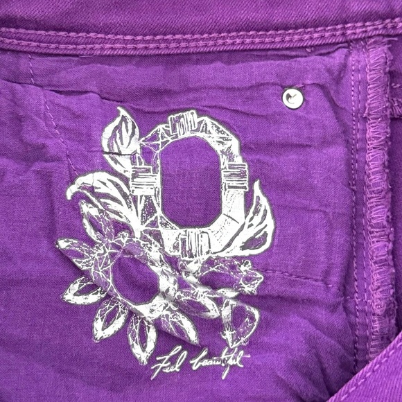 White House Black Market BLANC Purple Slim Leg Ankle Denim Jeans Size 0R - Picture 7 of 8